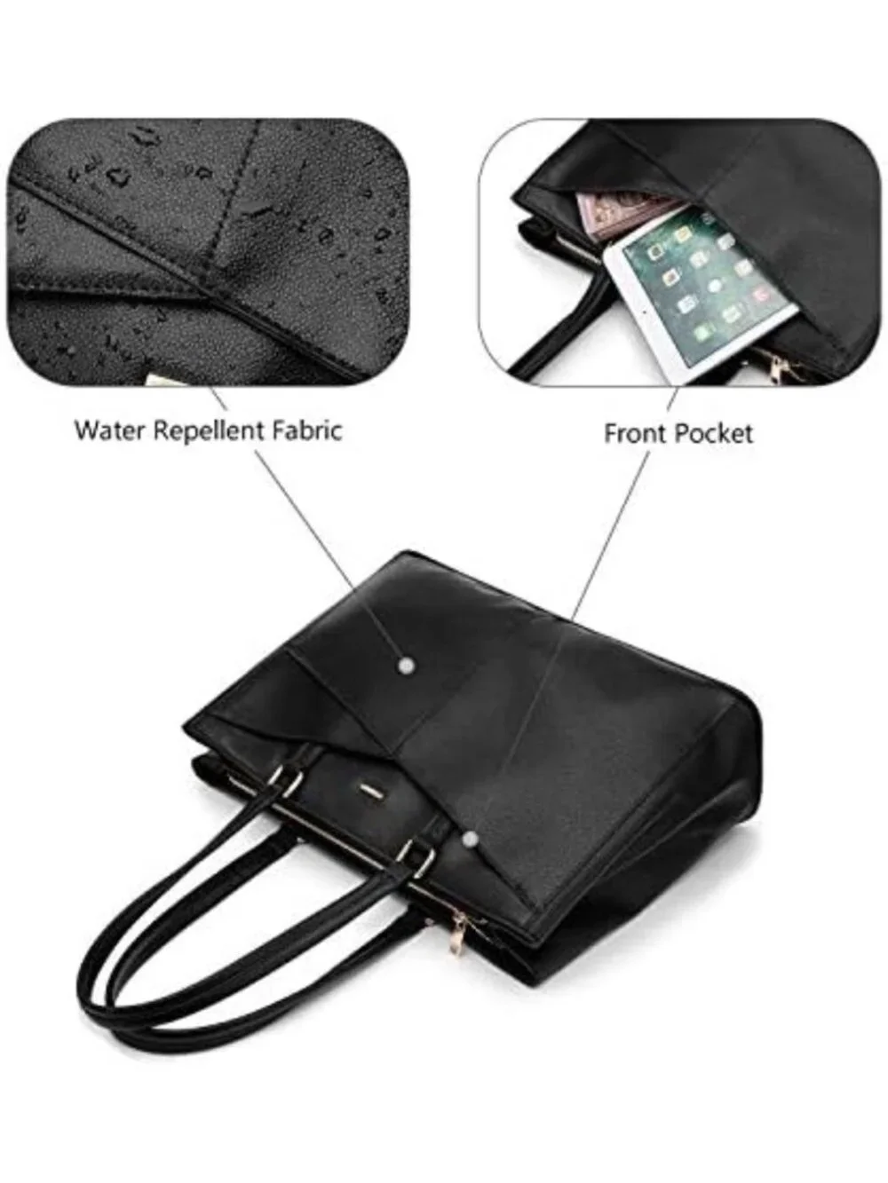 Stylish Waterproof Laptop Tote Bag for Women - 15.6 Inch Leather Briefcase